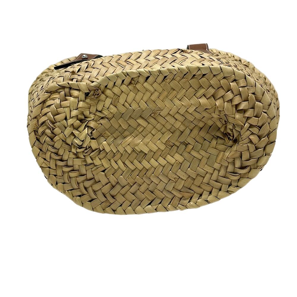 Loewe Basket Tote Bag Beige Dark Brown Straw Leather - Picture 5 of 10